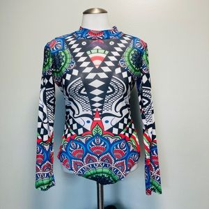 Colorful Bodysuit Leotard M Festival sexy fun